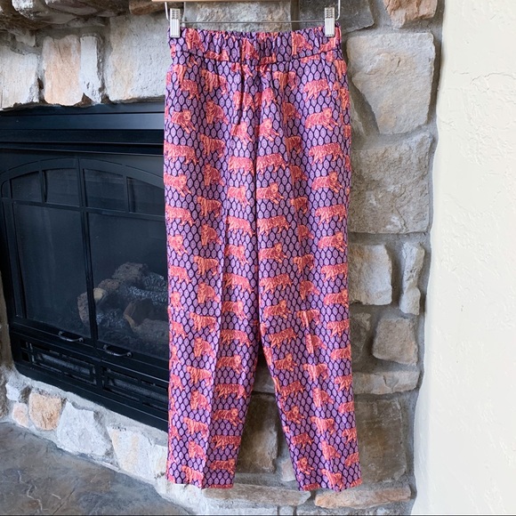 J. Crew Pants - J.Crew Collection Silk Tiger Pants Size 00